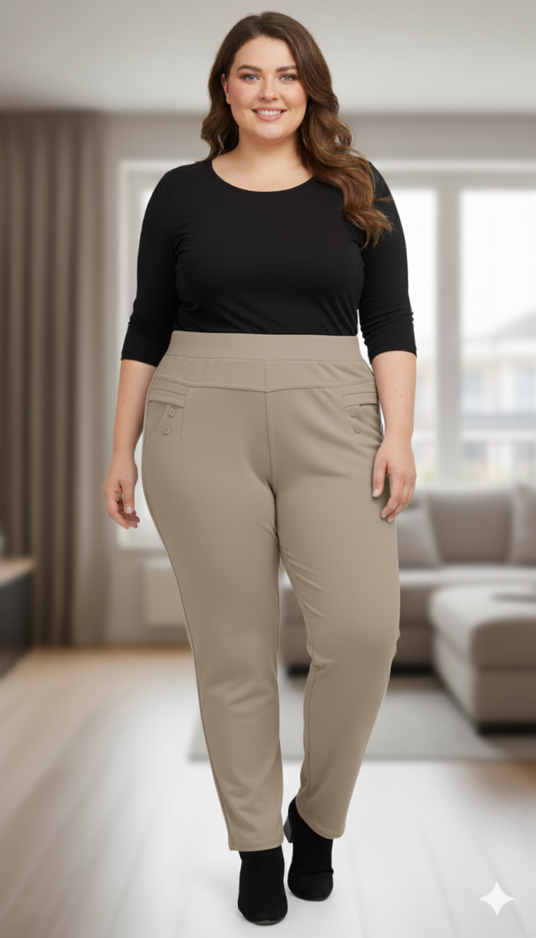 Stretchable Pants Bottom Wear Beige