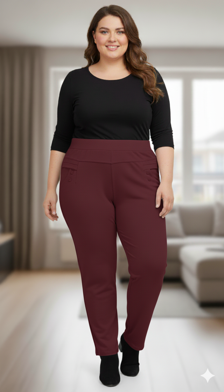 Stretchable Pants Bottom Wear Maroon