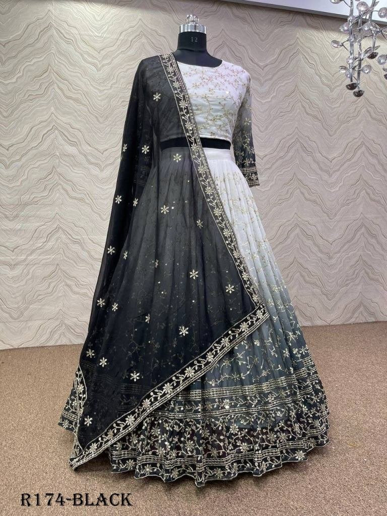 Black Exclusive Wedding 5MM Sequence And Embroidered Lehenga Choli