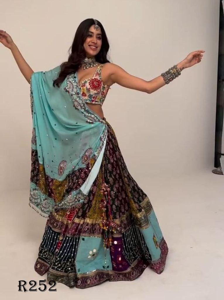 Bollywood Navratri Special Digital Printed Lehenga Choli With Real Mirror Work