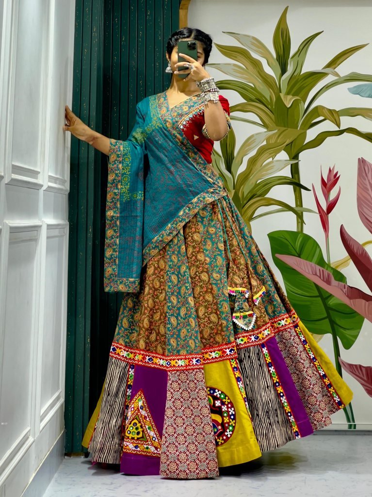 Designer Navratri Garba Special Ajrakh Print Chaniya Choli