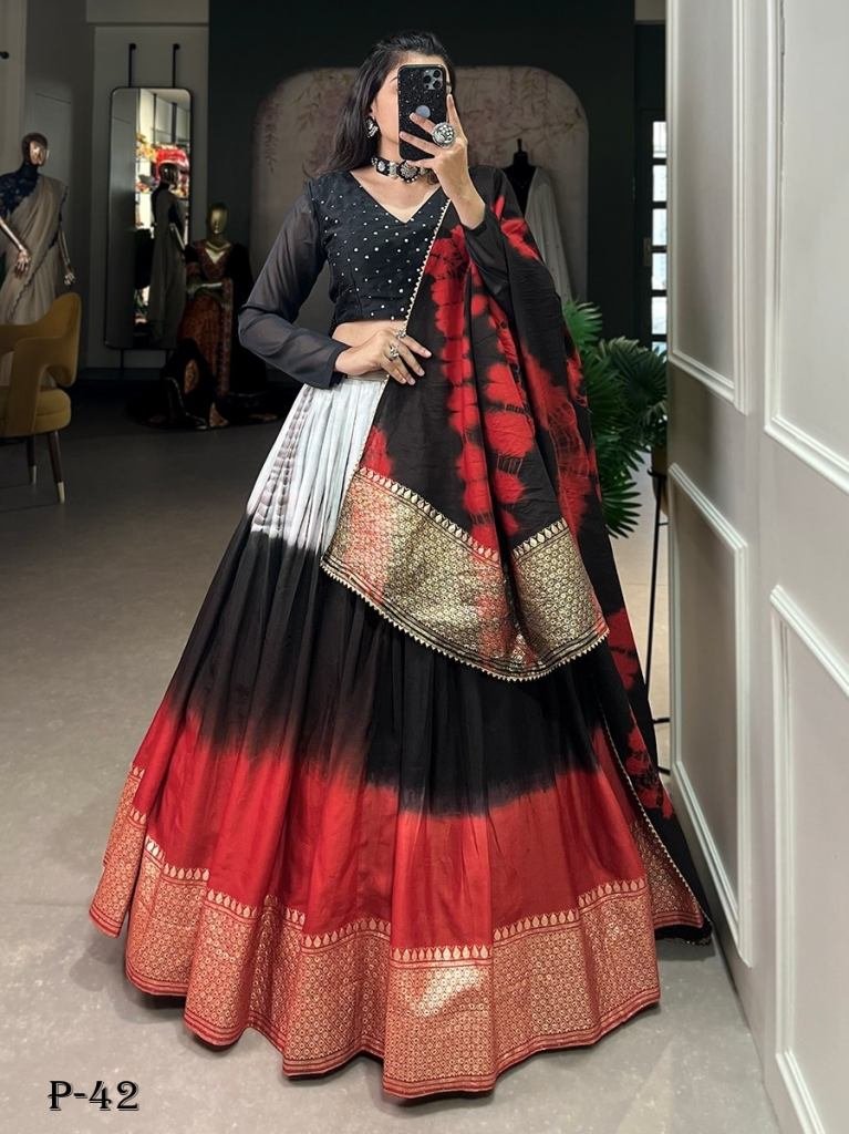 Designer Pure Chanderi Navratri Special Lehenga Choli With Dupatta