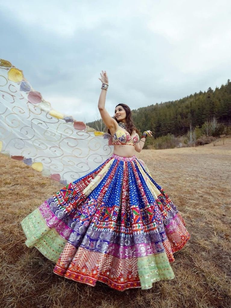 Digital Printed Heavy Muslin Cotton Lehenga Choli
