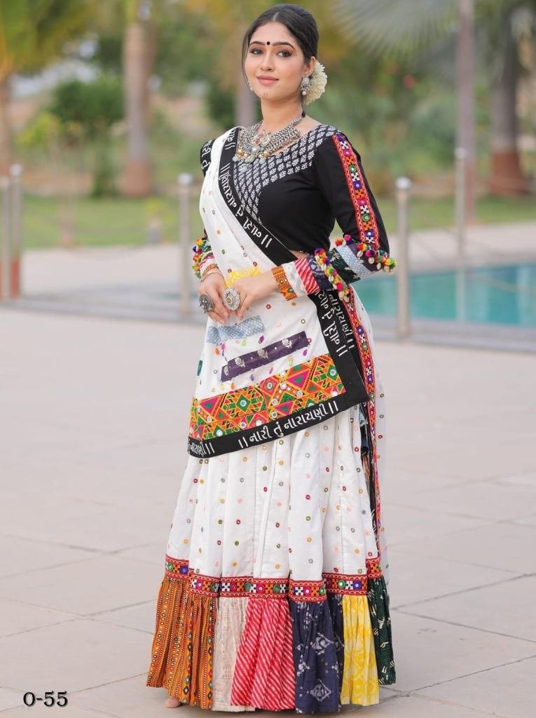 Digital Printed Muslin Cotton Mix Colour Lehenga Choli