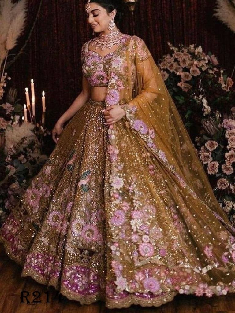 Exclusive Designer Embroidery Butterfly Net Lehenga Choli