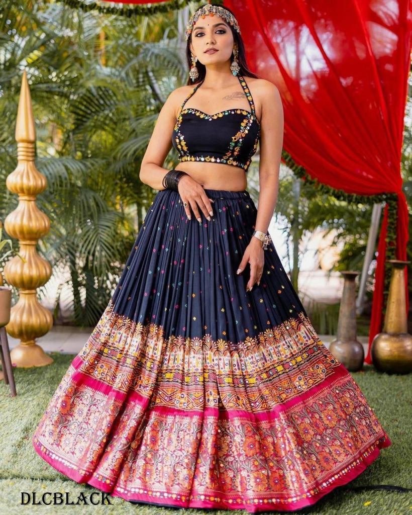 Exclusive mirror with embroidered work Navratri lehenga choli