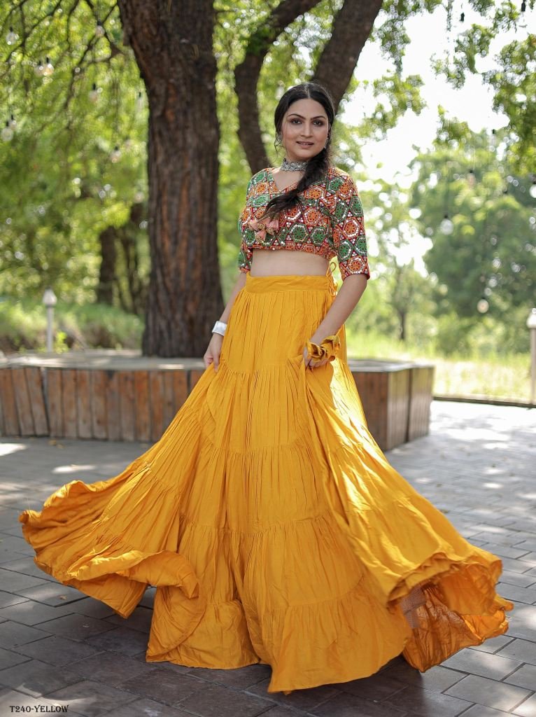 Fancy Readymade Yellow Reyon Lehenga Choli