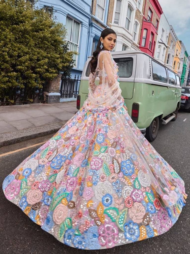 Faux Georgette Designer Embroidery Lehenga Choli