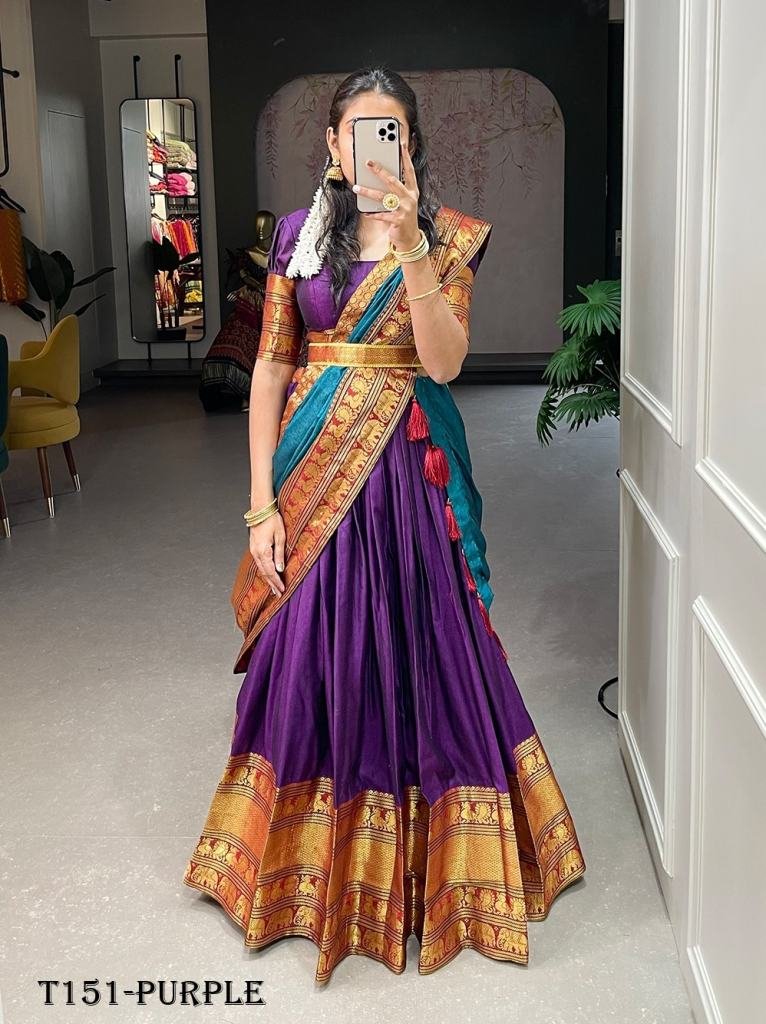 Latest Fashion Purple Narayan Pet Cotten Lehenga Choli