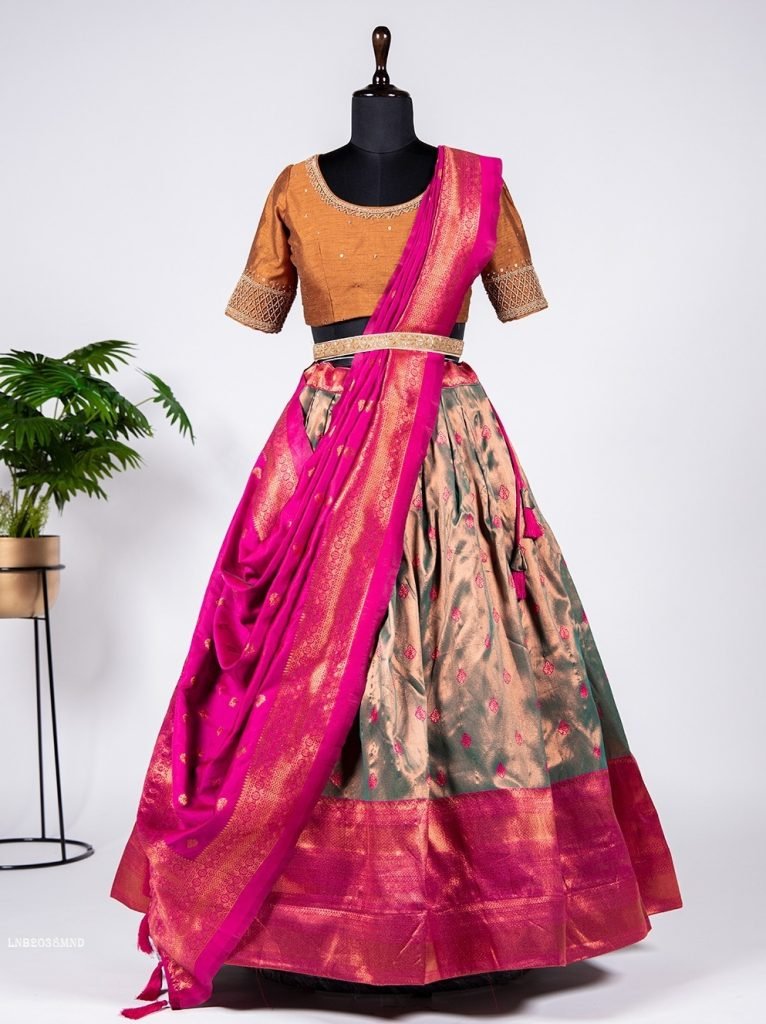 MND Pattu Stitch Jacquard Silk Lehenga Choli