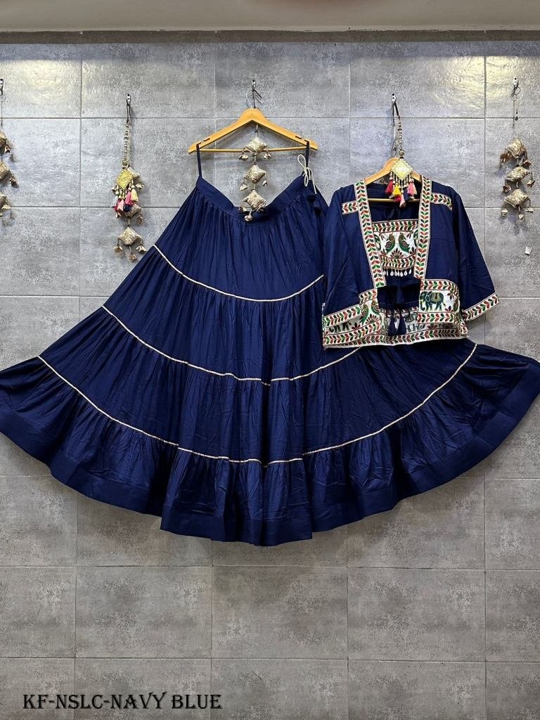 Navy Blue Naratri Special Lehenga Choli