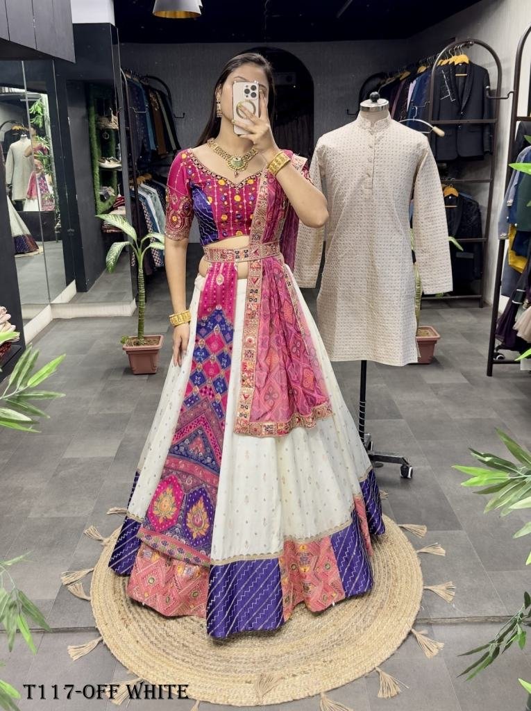 Premium Quality Off White Jacquard Lehenga Choli For women