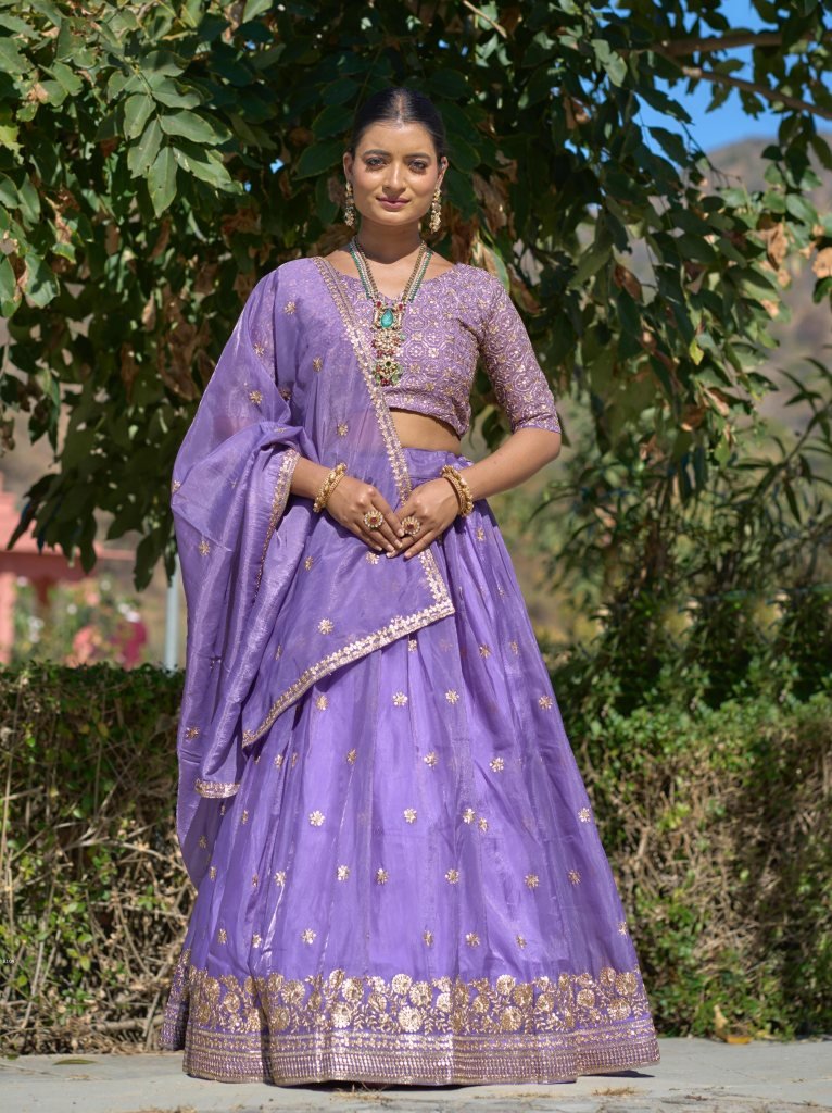 Purple Embroidery Lehenga Set Perfect For Special Occasion