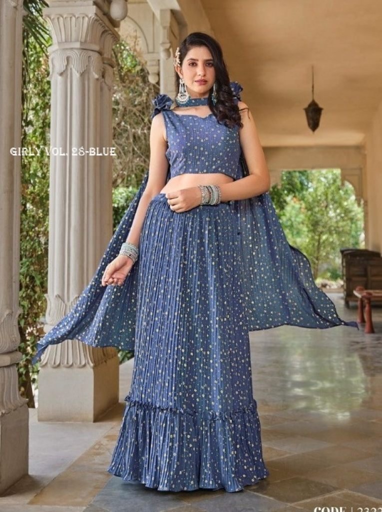 Shubhkala Present New Exclusive Foil Printed Stitched Lehenga Choli with Fancy Dupatta 2322