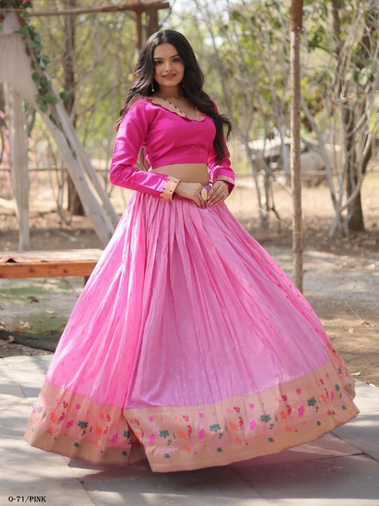 Stylish Viscose Kalamkari Pink Lehenga Choli