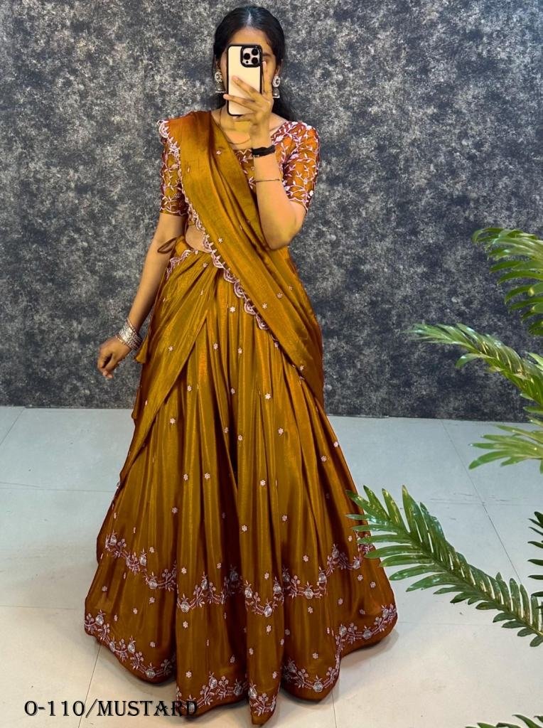 Trending Unique Design Mustard Lehenga