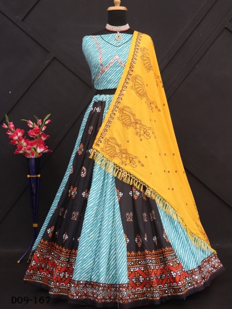 Trendy Digital Print Muslin Lehenga Choli Set