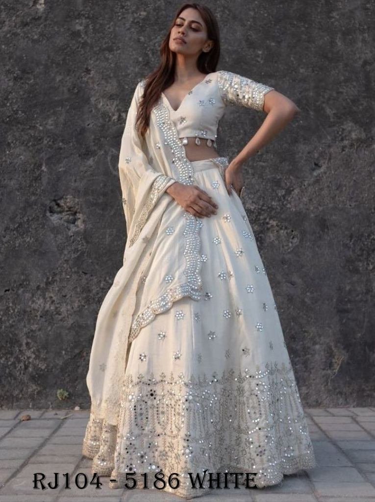 White Faux Georgette Heavy Embroidery Sequence Work Lehenga Choli With Dupatta
