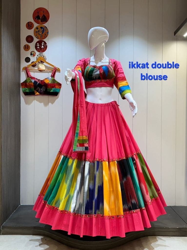 8 Meter Flare Ikkat Cotton Chaniya Choli