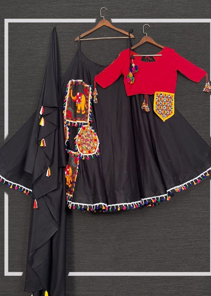 Cotton Embroidery Aari Work Navratri Chaniya Choli