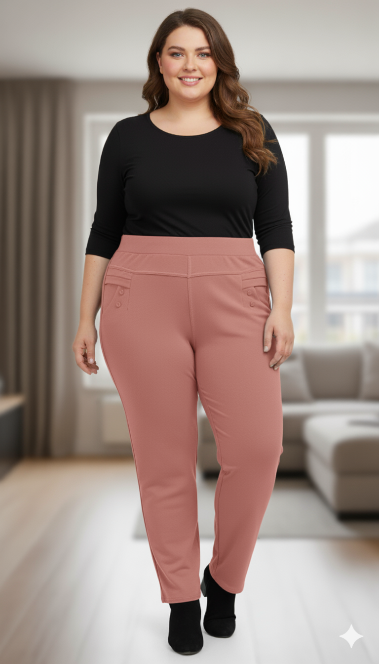 Stretchable Pants Bottom Wear Light Pink