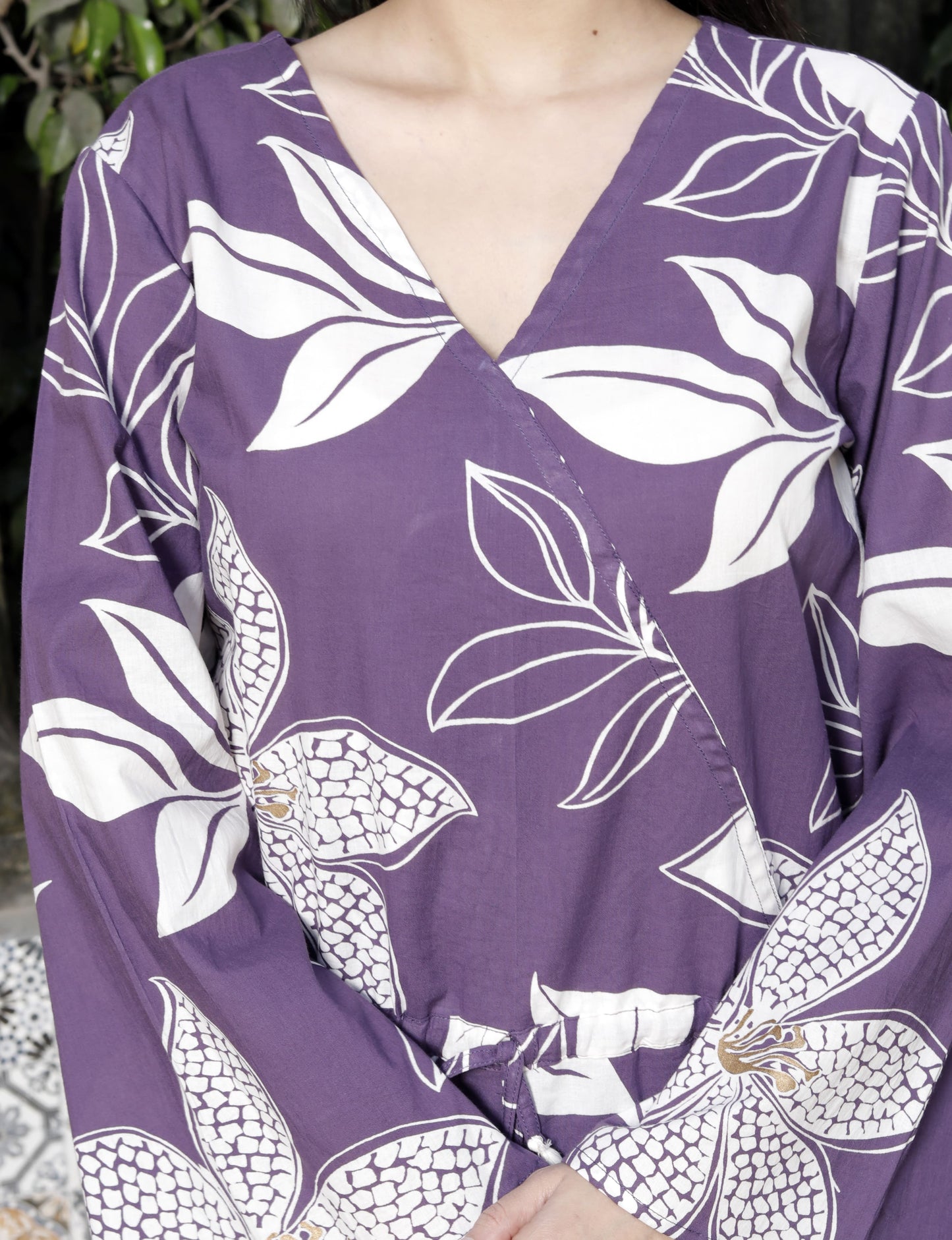 Miravan Womens Pure Cotton Purple Waist Tie-Up Back Zip Closure Jumpsuit