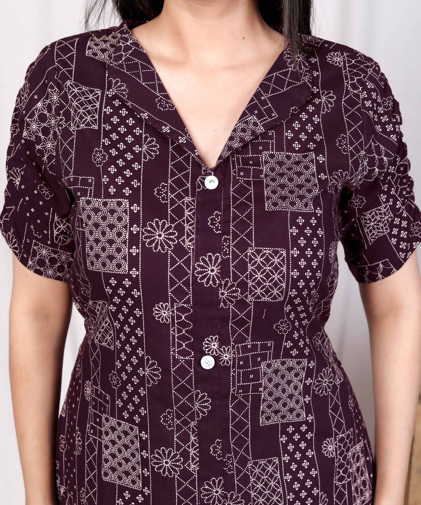 Miravan Womens Wine Mandarin Neck Floral Printed A-Line Party wear Maxi Dress