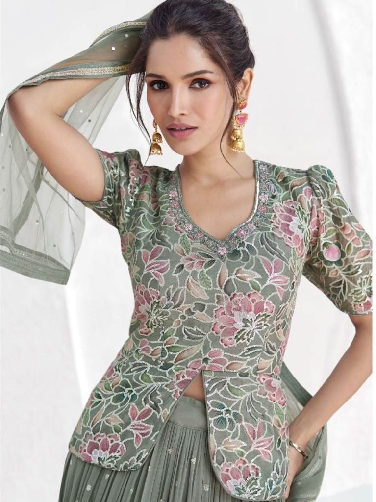 Aashirwad Creation Aaarzoo 9912 Series Gray Lehenga