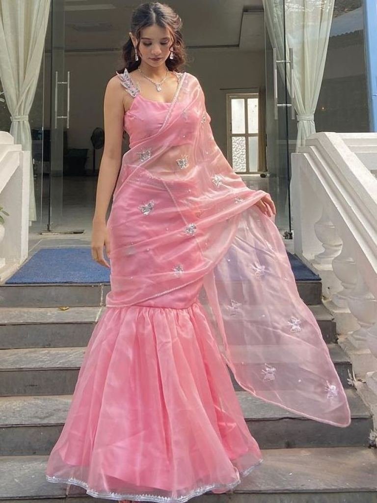 Baby Pink  Sequins Work Jimmy Choo Lehenga