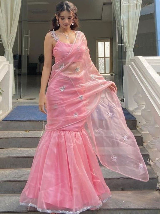 Baby Pink  Sequins Work Jimmy Choo Lehenga