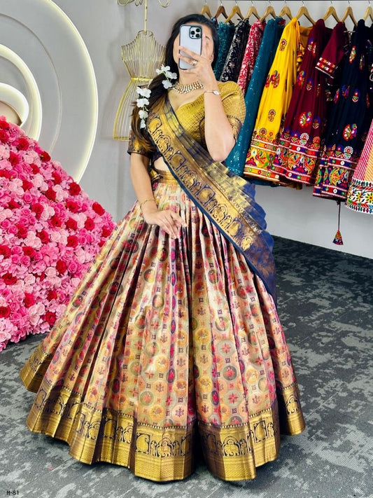 Banarasi Zari Silk Lehenga Choli With Dupatta