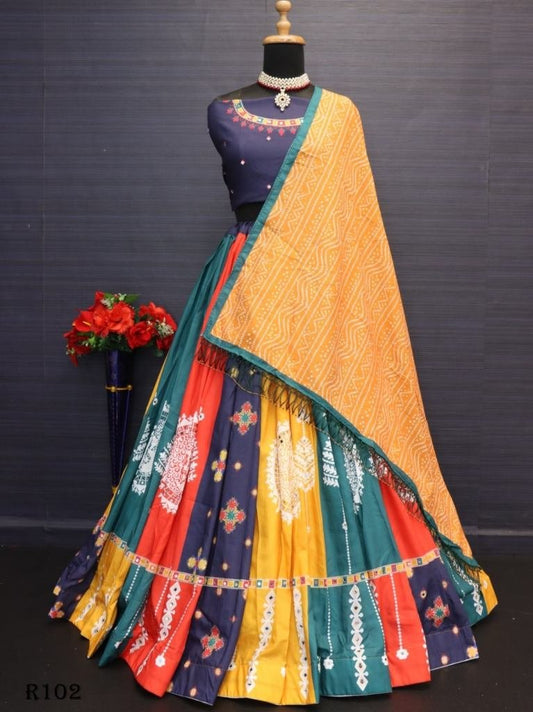 Beautiful Printed Muslin Cotton Lehenga Choli