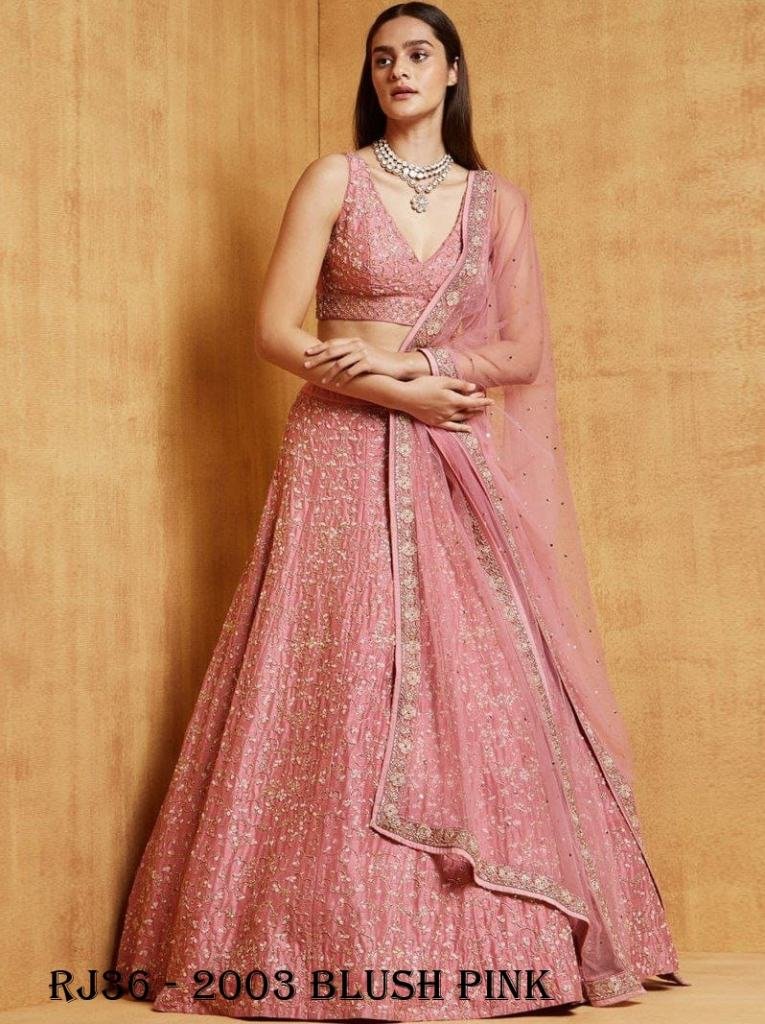 Blush Pink Malai Silk Satin Sequence Lehenga Choli Set with Dupatta