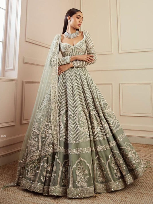 Classic Indian Georgette Lehenga Set With Heavy Sequence Work