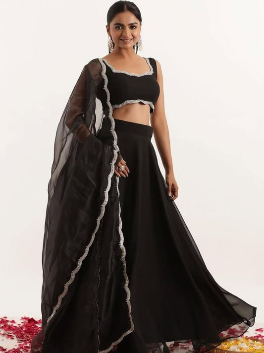 Cockatiel Party Wear Sequins Work Lehenga Choli Dupatta Set