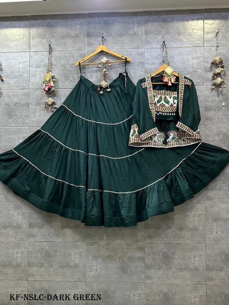 Dark Green Naratri Special Lehenga Choli