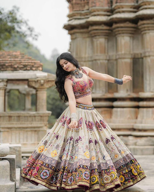 Designer Navratri Special Muslin Cotton Lehenga