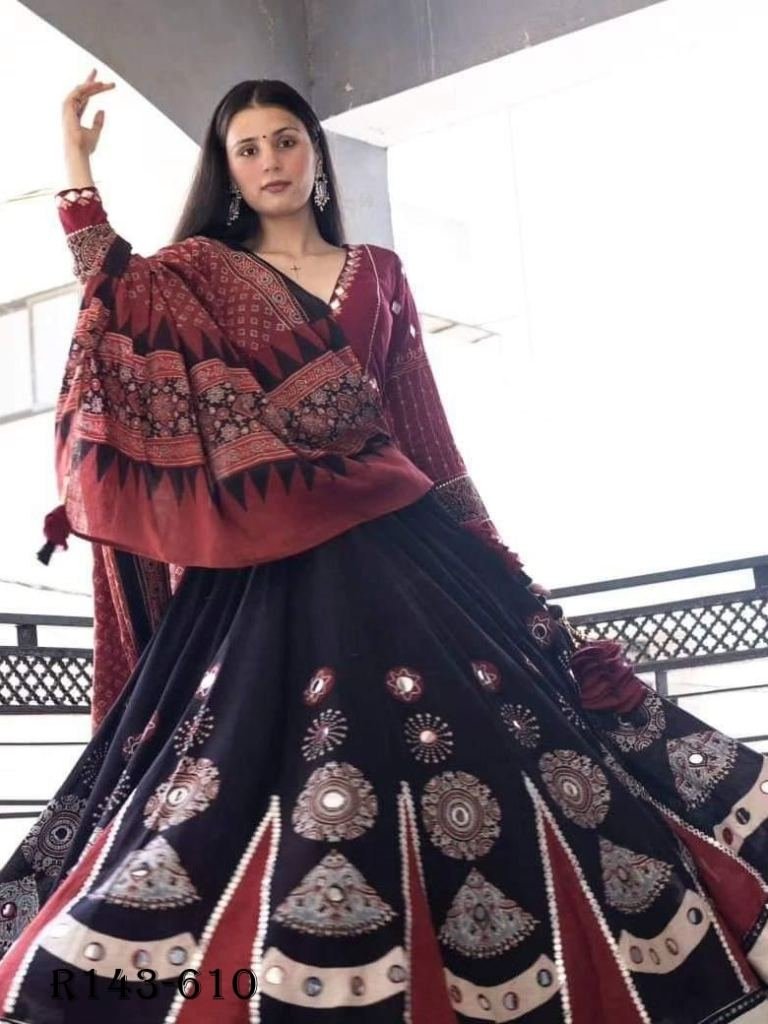 Designer Real Mirror Work Rayon Lehenga Choli