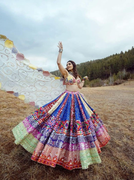 Digital Printed Heavy Muslin Cotton Lehenga Choli