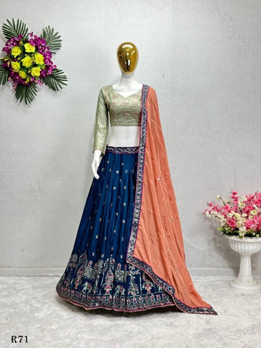 Exclusive Heavy Embroidery Work Bridal Lehenga Choli