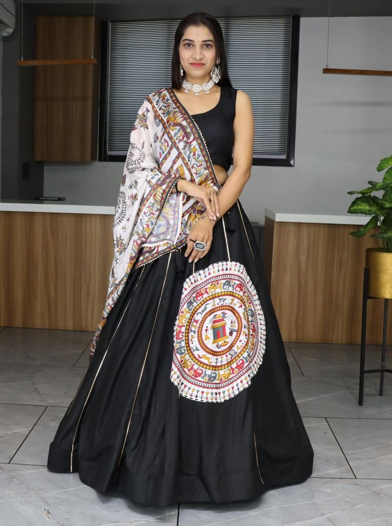 Fancy Black Patch Work Chaniya Choli For Women