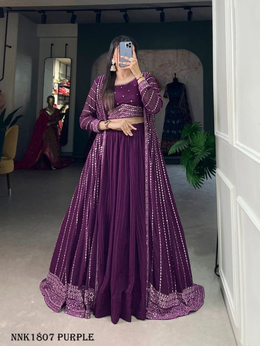 Fancy Georgette Purple  Indo Western Dresses