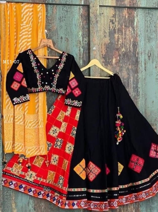 Garba Day Special Digital Printed Crepe Semi Stitched Lehenga Choli