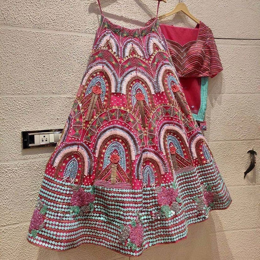 Glamorous Wedding Wear Soft Mono Net Lehenga