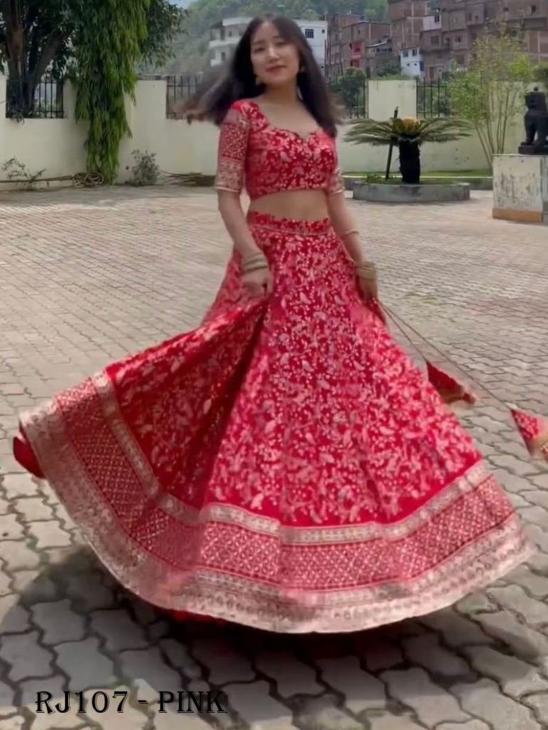 Grand Red Color Embroidery Sequence Lehenga Choli
