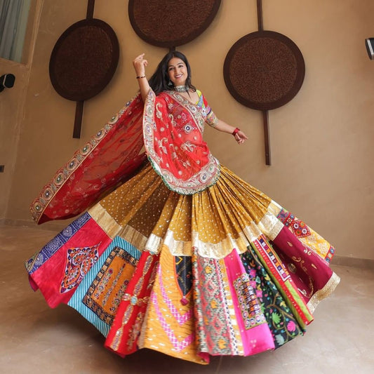 Heavy Muslin Cotton Lehenga For Navratri