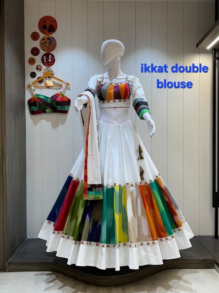 Ikkat Cotton Gamthi Work Chaniya Choli