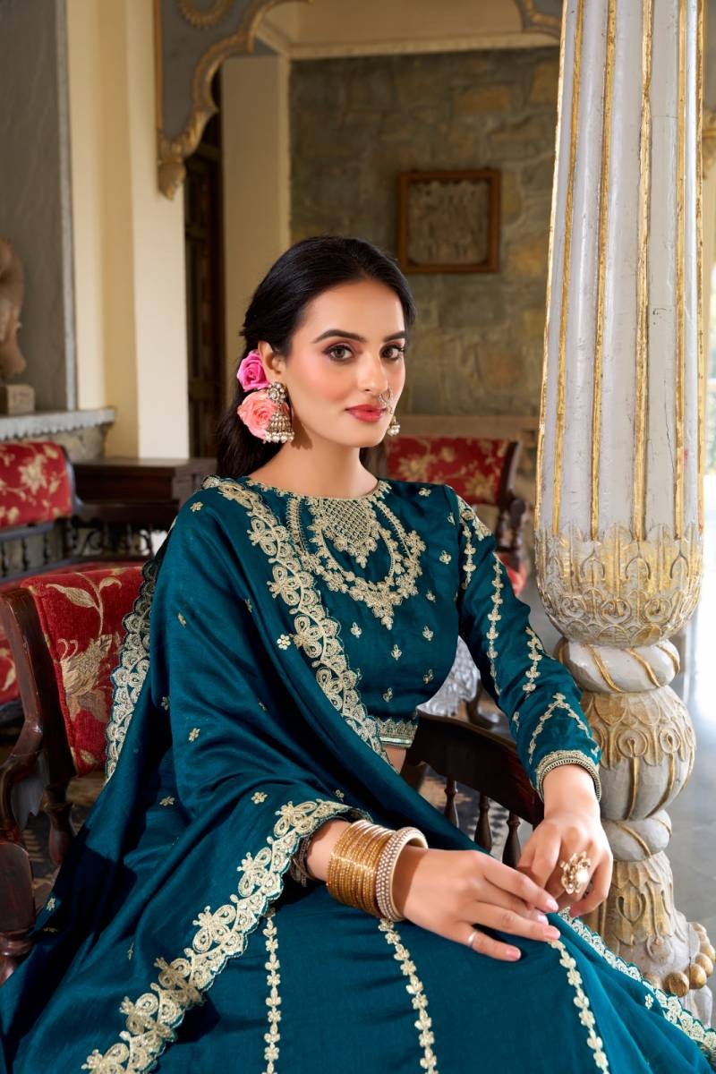 Vichitra Silk Wedding Lehenga