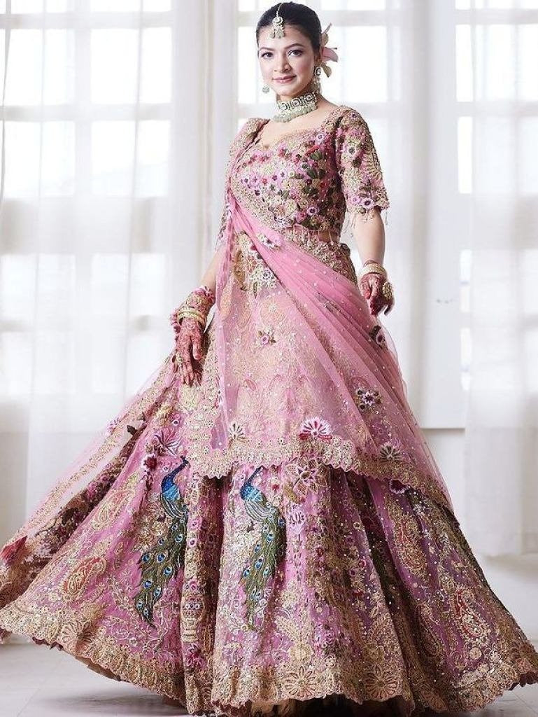 Pink Wedding Designer Georgette Lehenga Choli