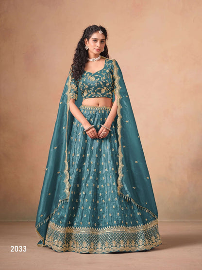 Luxurious Lehenga in Organza Fabric With Exquisite Finishing